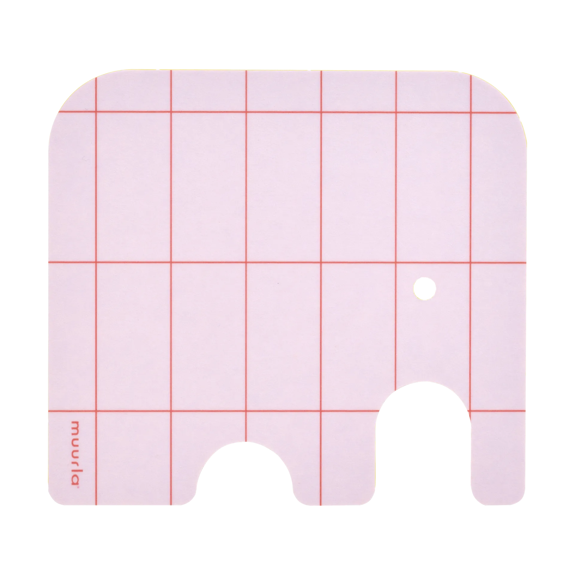 Elephant glass coaster 11x10 cm, Pink Muurla