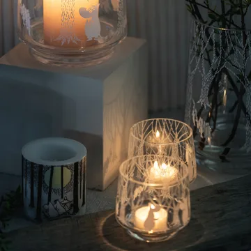 In the Woods tealight holder/bowl 8 cm - clear-white - Muurla