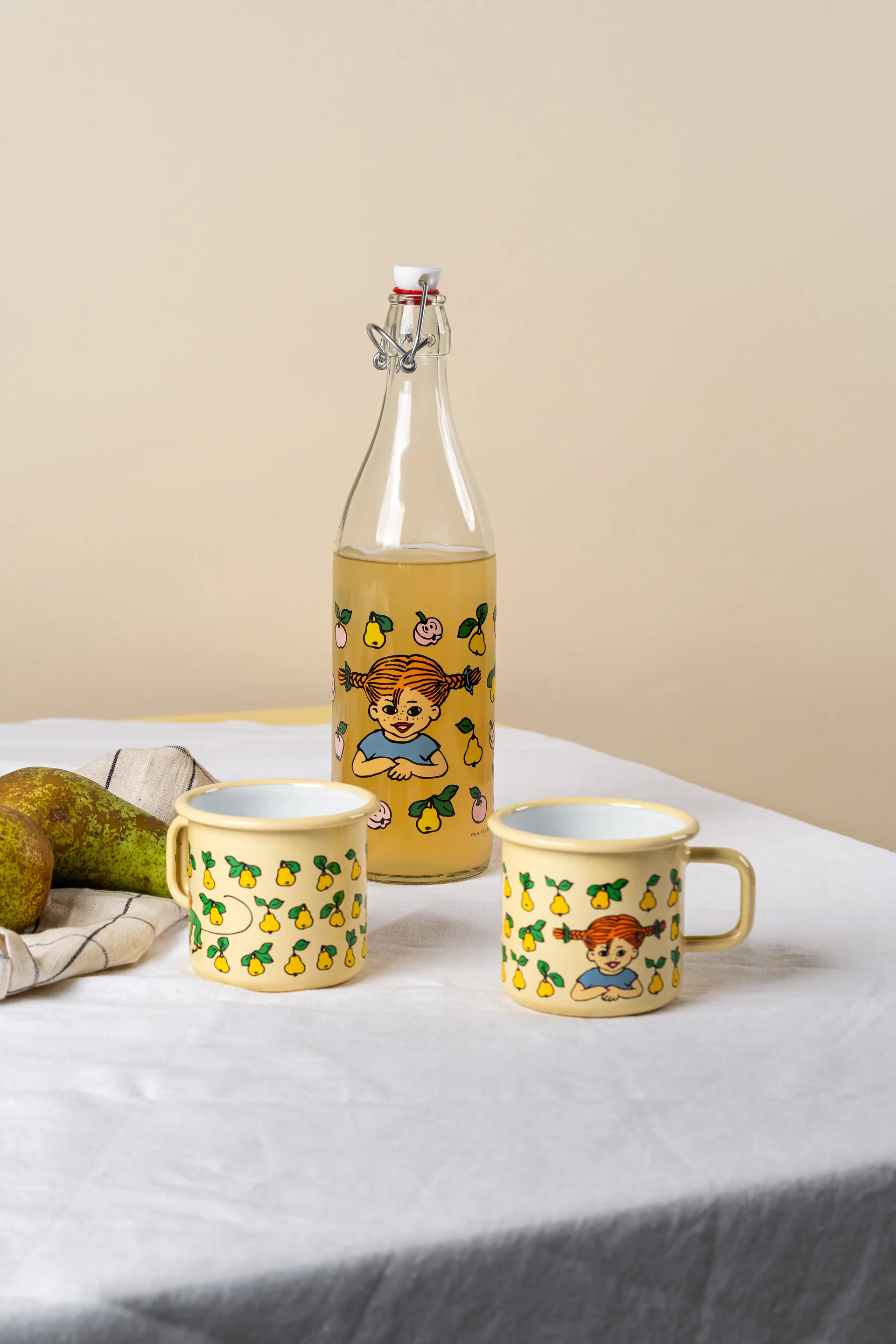 Pippi glass bottle 1 L, Fruits Muurla