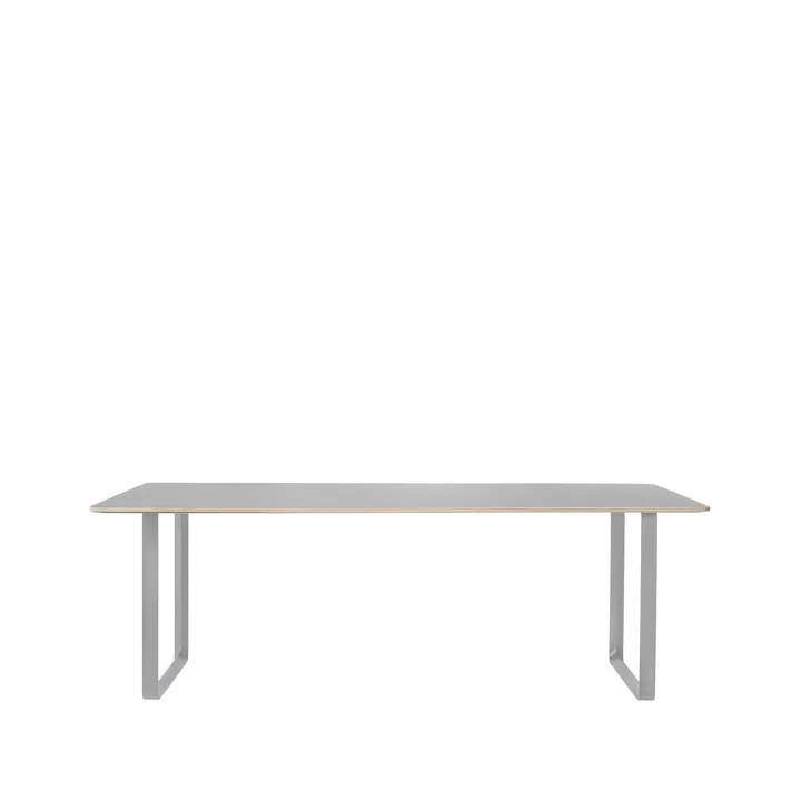 70/70 dining table 225x90 cm - Grey linoleum-Plywood-Grey - Muuto