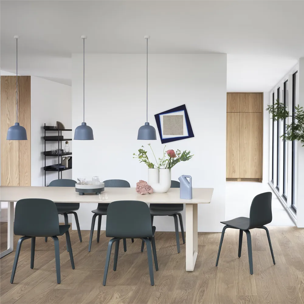 70/70 dining table 255x108 cm, White laminate-Plywood-White Muuto