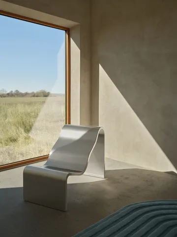 Dream View bench - Brushed steel, 60 cm - Muuto