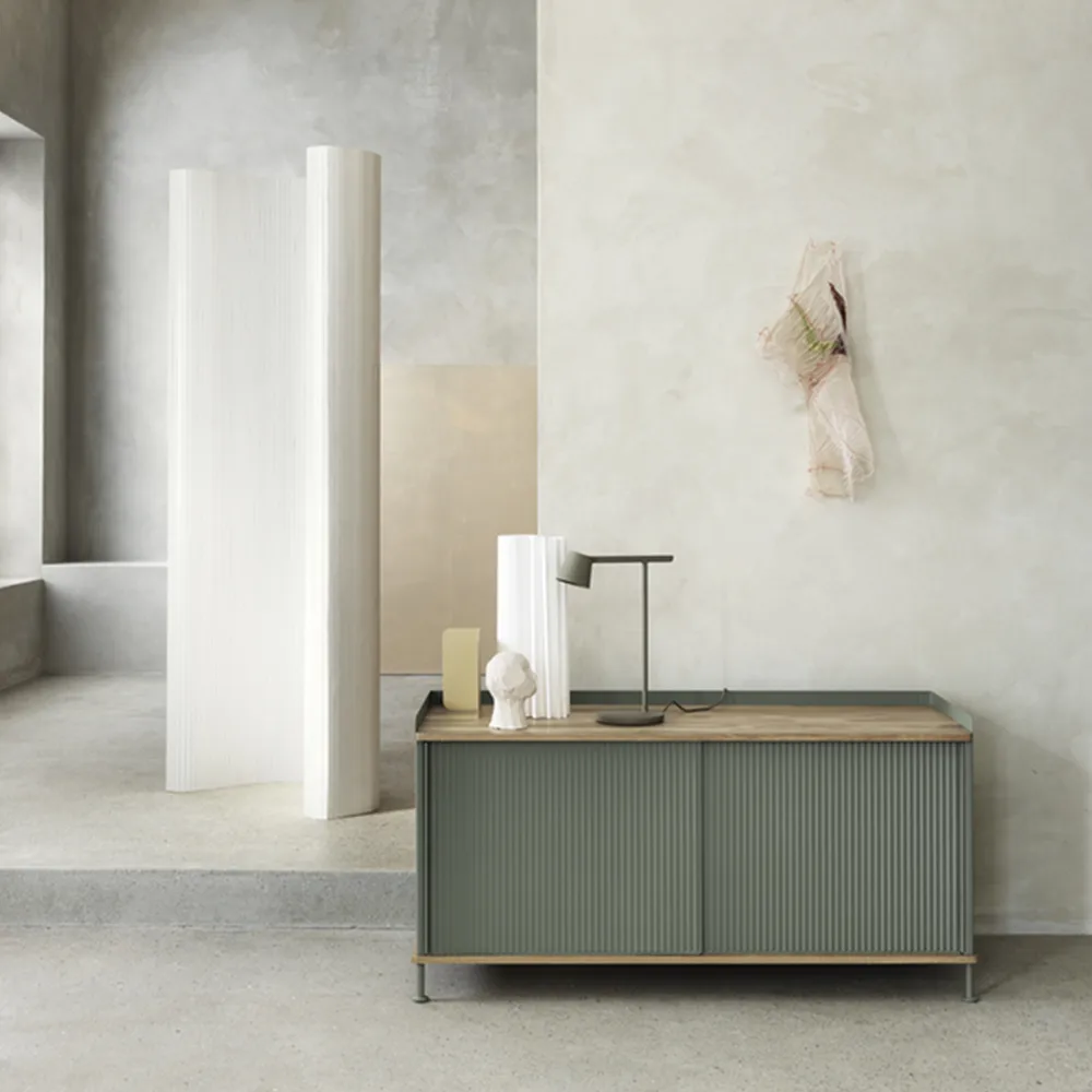 Enfold Low Side table, Grey-metal Muuto