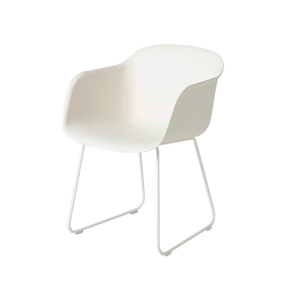 Fiber armchair office chair swivel base with return, Dusty green, green base Muuto