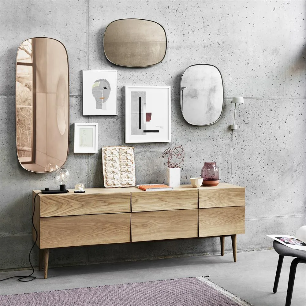 Framed mirror, Grey, 59x44 cm Muuto