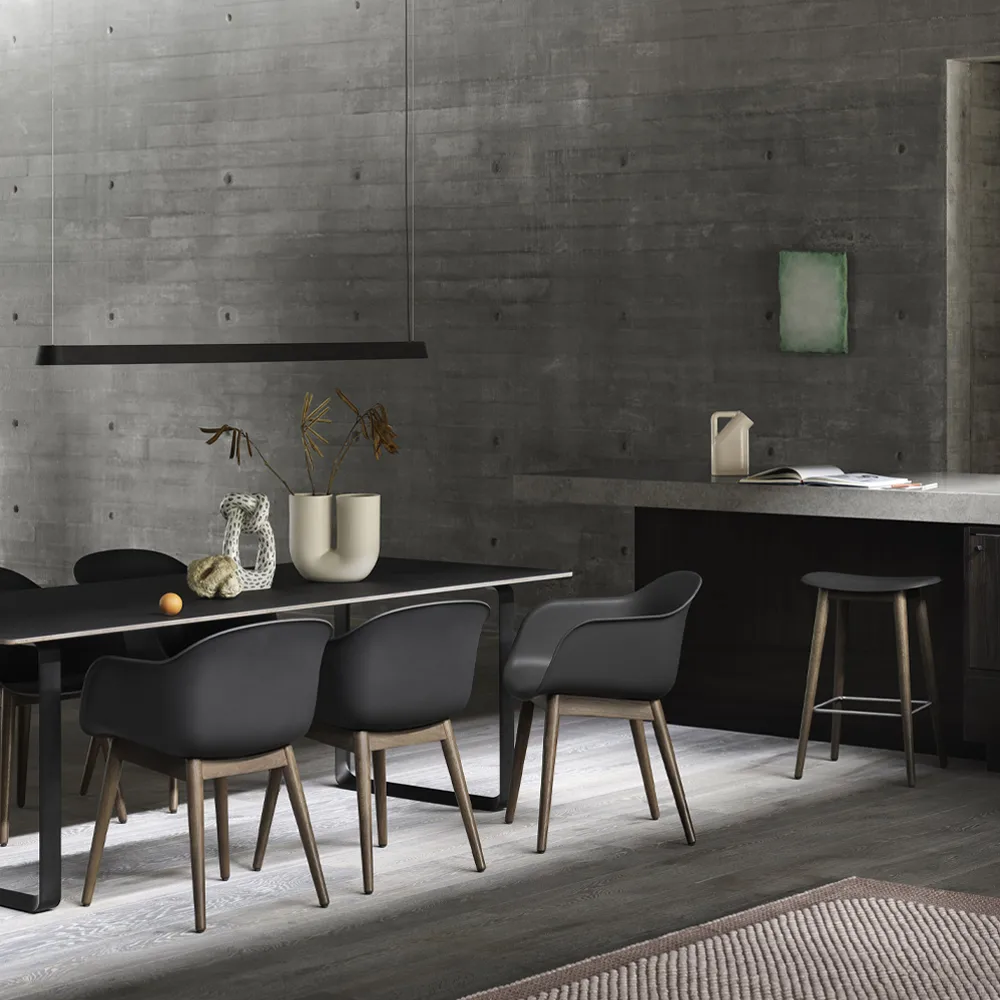 Linear pendant lamp, Grey, 169,2 cm Muuto