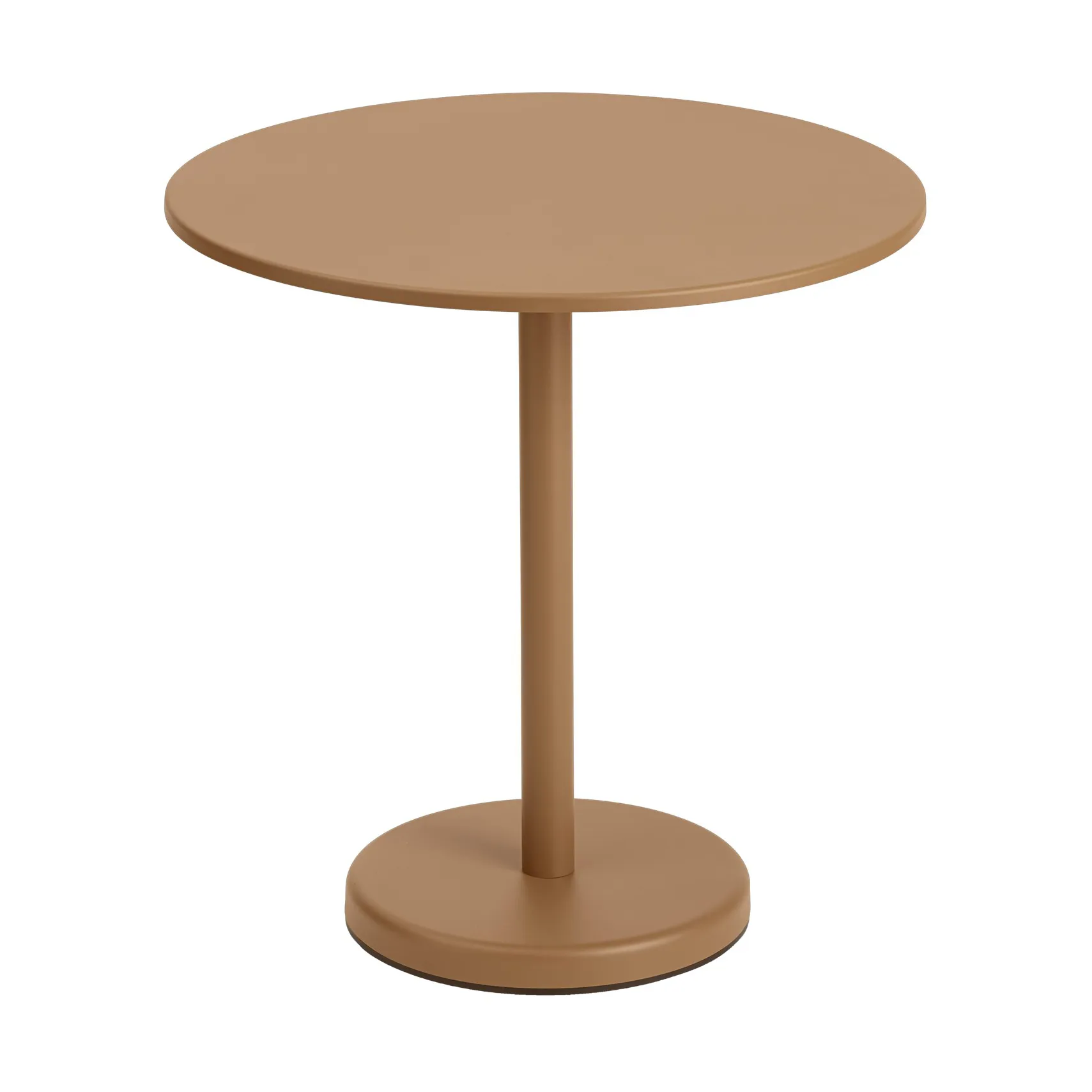 Linear steel café table V2 table Ø70 cm Burnt orange Muuto
