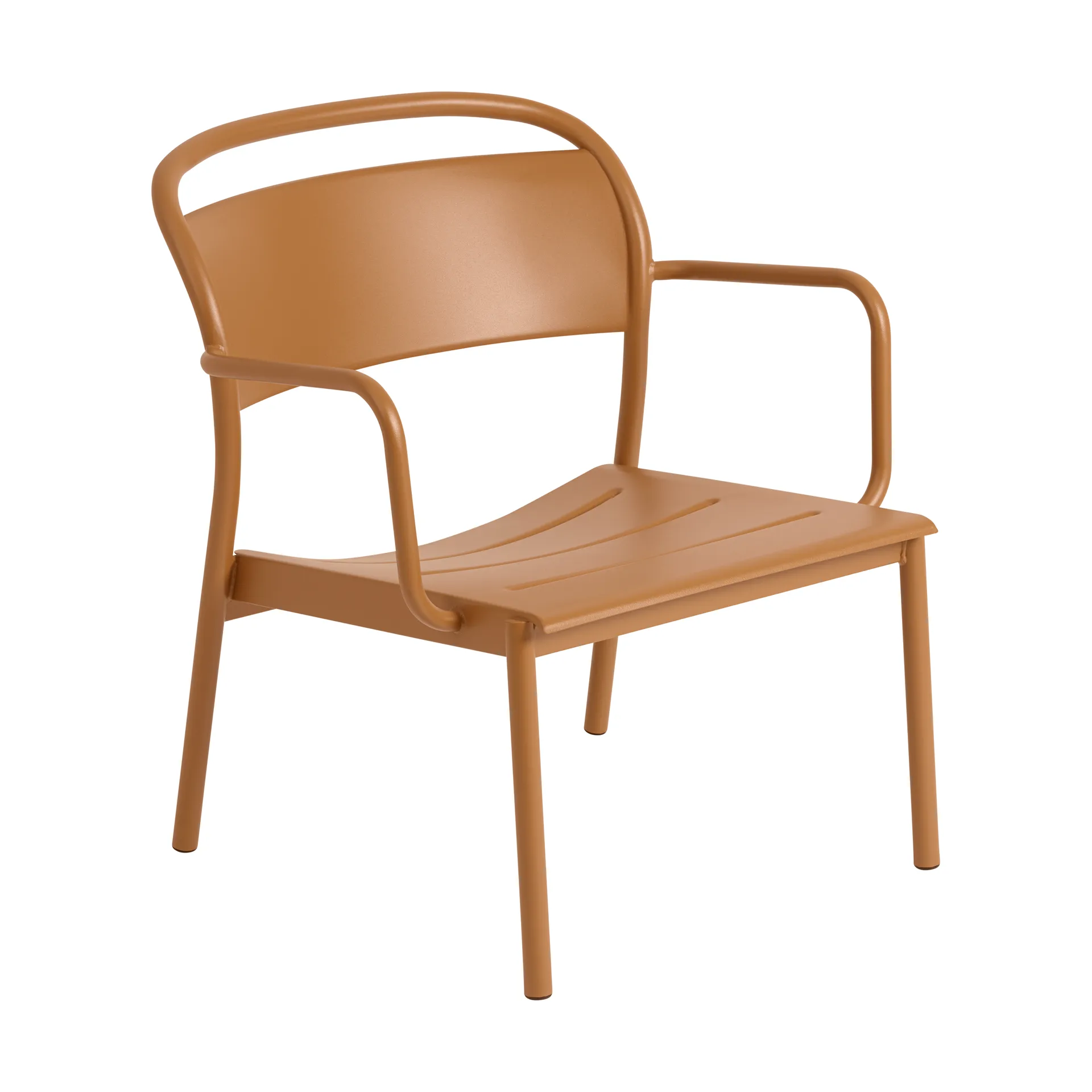 Linear Steel lounge armchair, Burnt orange Muuto