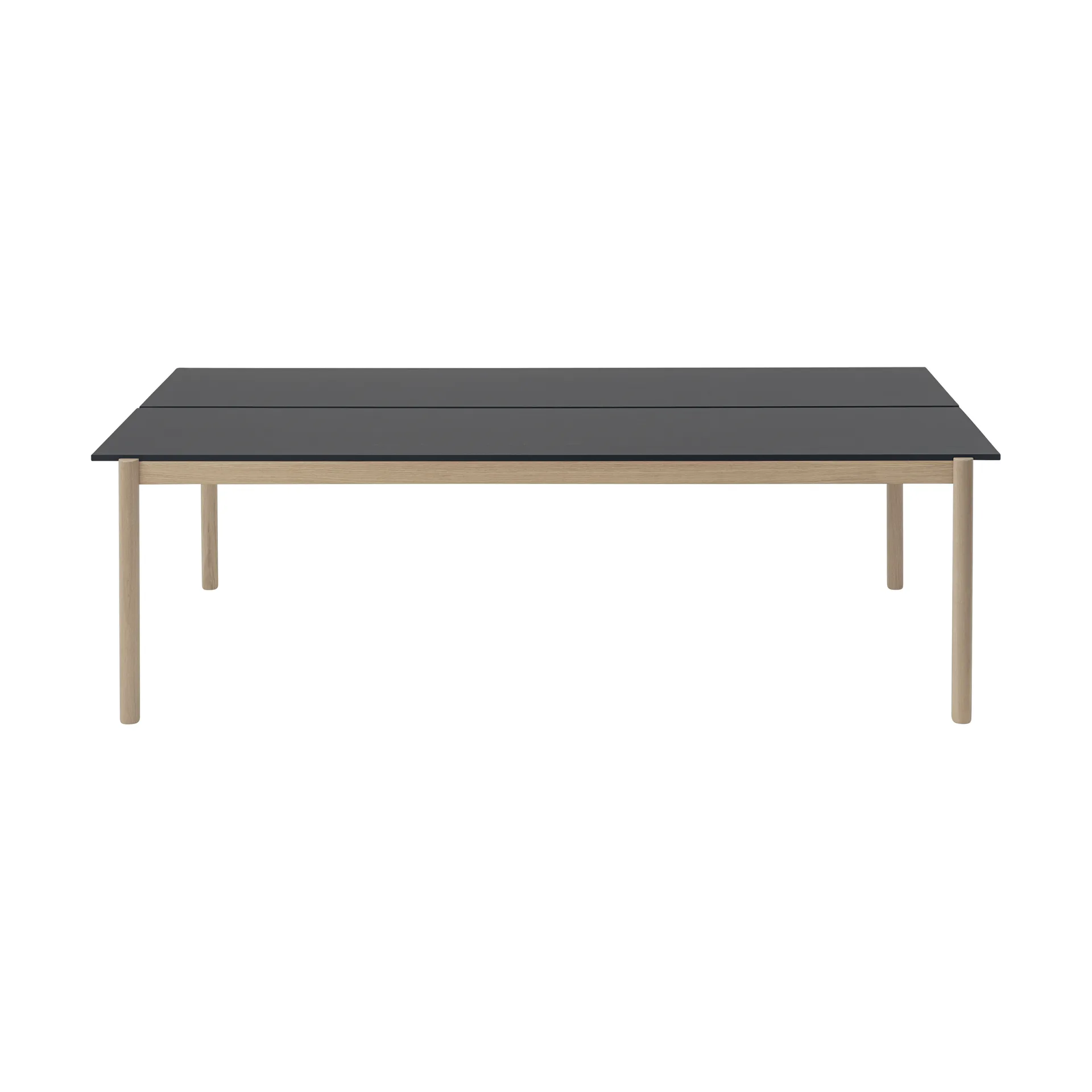 Linear System dining table 110x240 cm, Black nanolaminate-black-oak Muuto