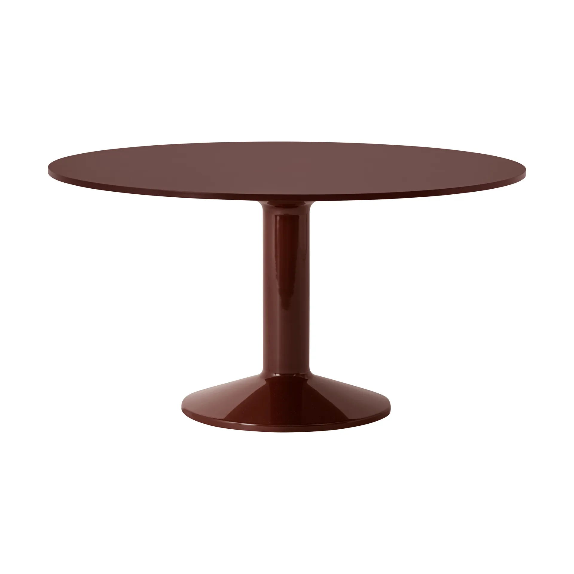 Midst pedestal table, Dark red linoleum-dark red, Ø140 cm Muuto