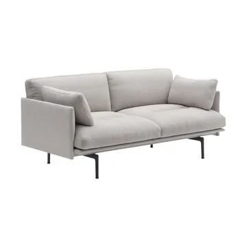 Outline Soft sofa - Clay 12–black legs, 2-seater - Muuto