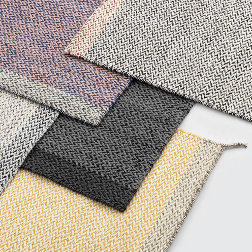 Ply wool rug 170x240 cm, black-white Muuto