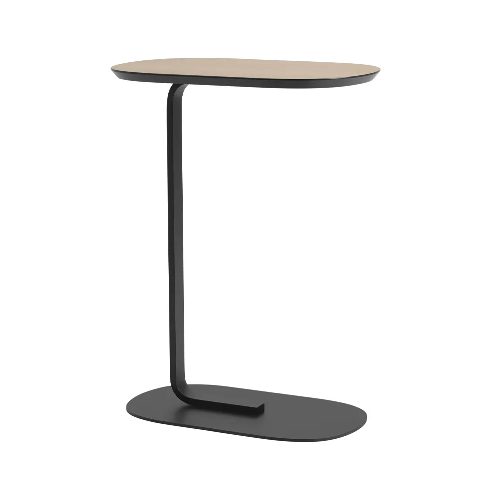 Relate Side table H: 73.5 cm, Oak veneer-Black Muuto