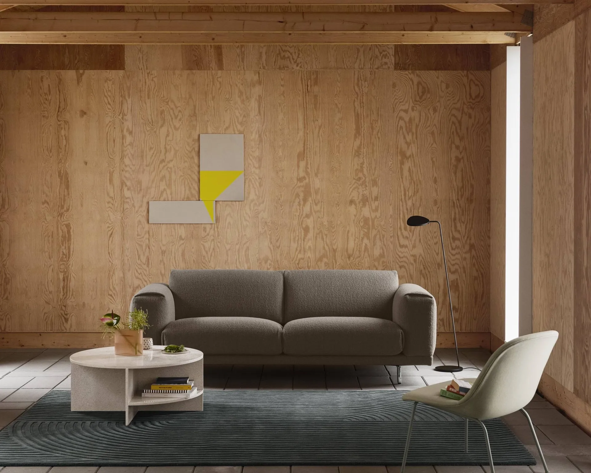 Relevo Rug Quattro wool rug, Sage green, 170x240 cm Muuto