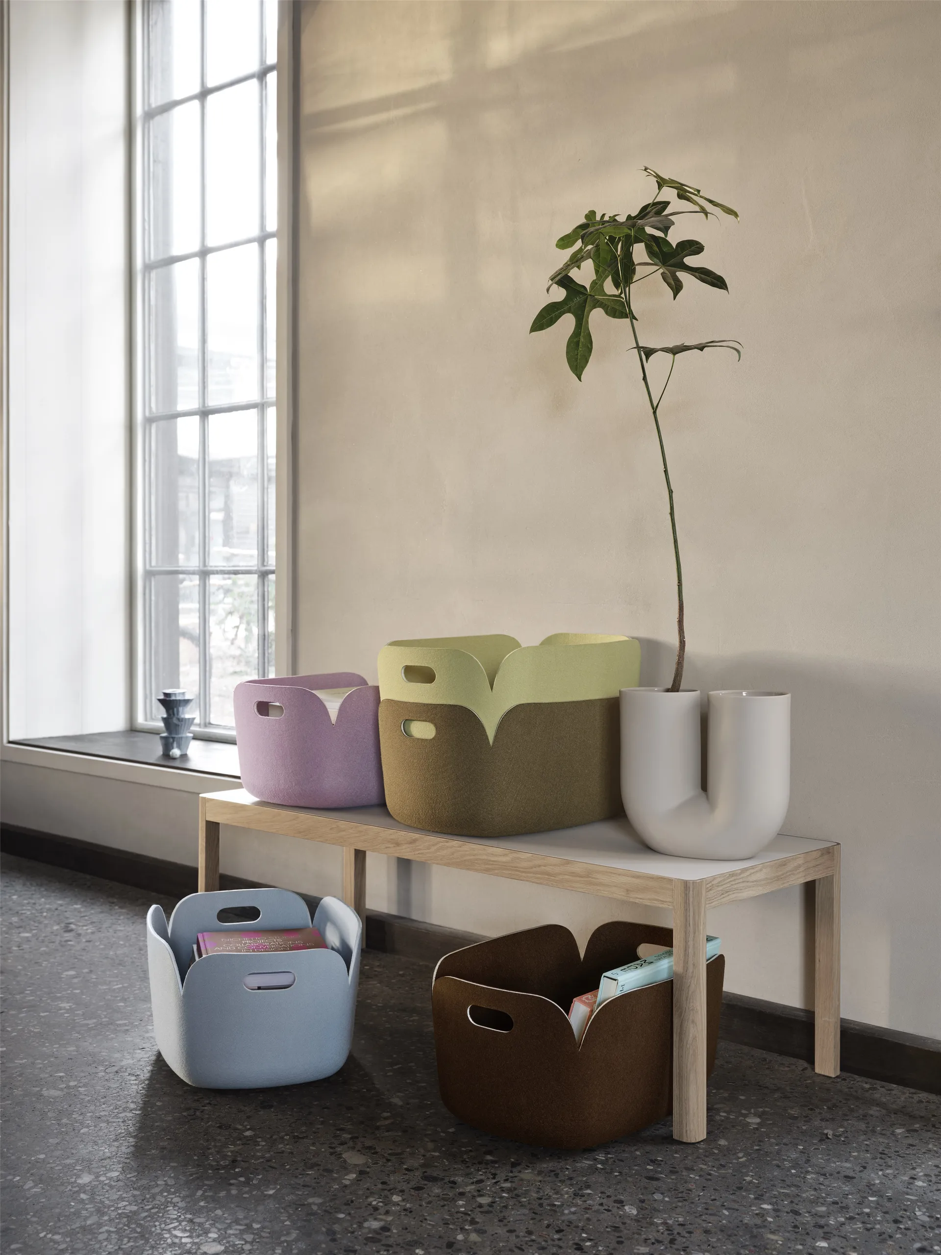 Restore storage basket, Dark Brown Muuto