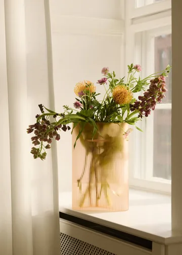 Ridge vase frosted glass 35 cm - Light orange - Muuto