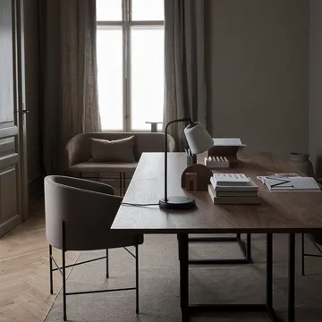 Florence rectangular dining table - Natural oak. black stand - New Works