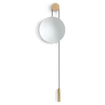 Rise and Shine mirror - Natural oak-brass weight - New Works