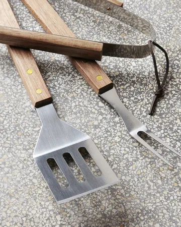 Nicolas Vahé BBQ grill set 3 pieces - Stainless steel-acacia - Nicolas Vahé