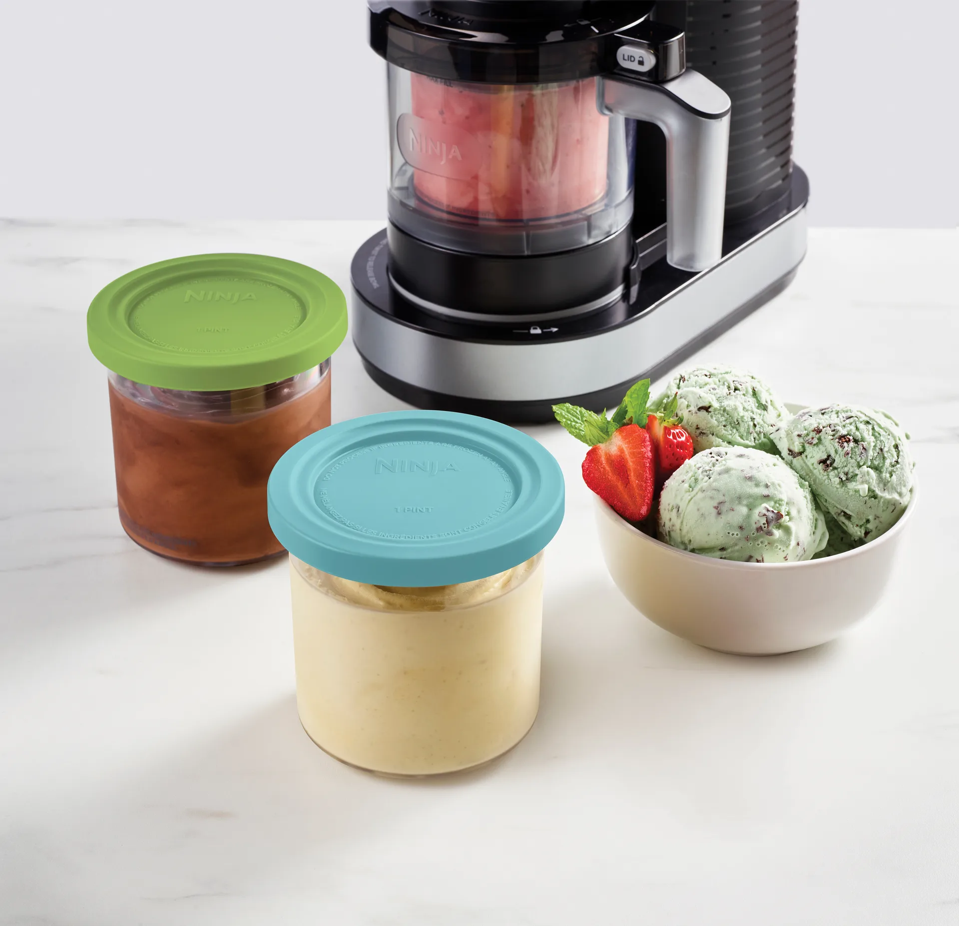 Ninja CREAMi 2 extra cups 709 ml for NC501EU, Pink/Yellow Ninja