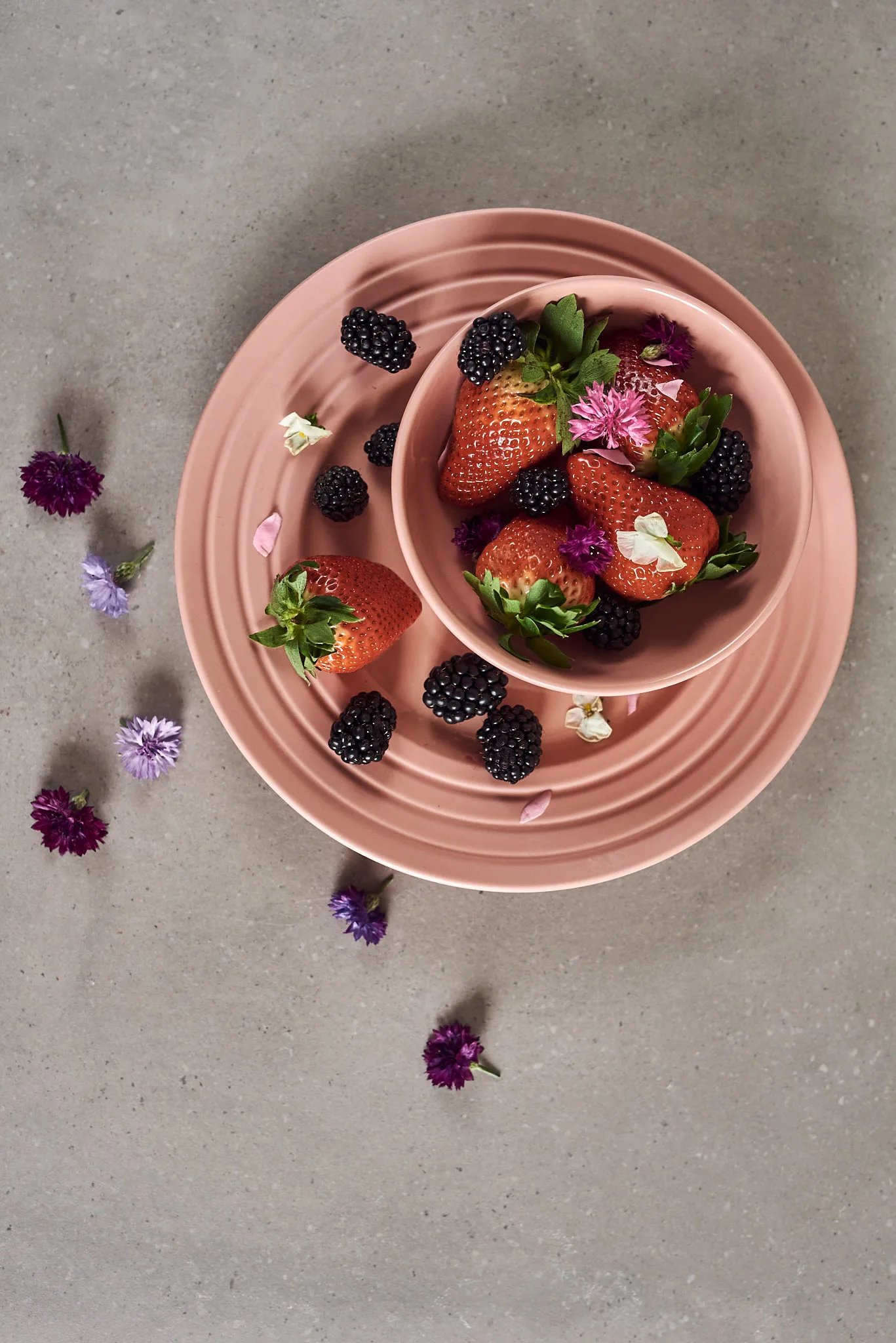Lines plate Ø27 cm 6-pack, pink NJRD