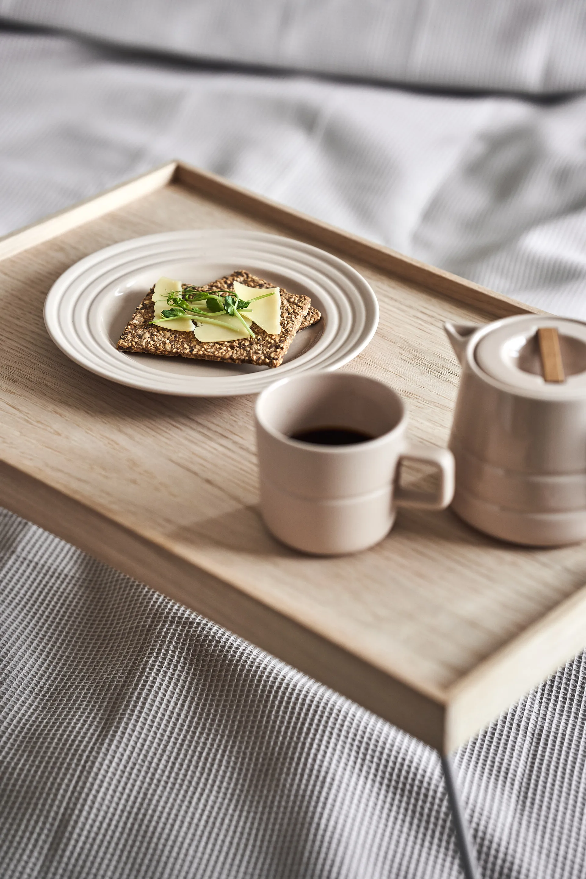 Lines small plate Ø21 cm 6-pack, beige NJRD