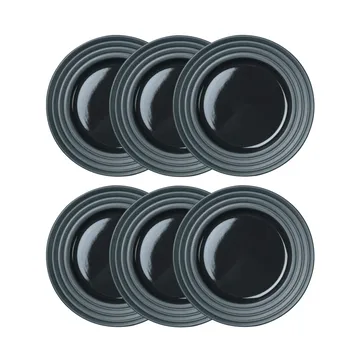 Lines small plate Ø21 cm 6-pack - dark grey - NJRD