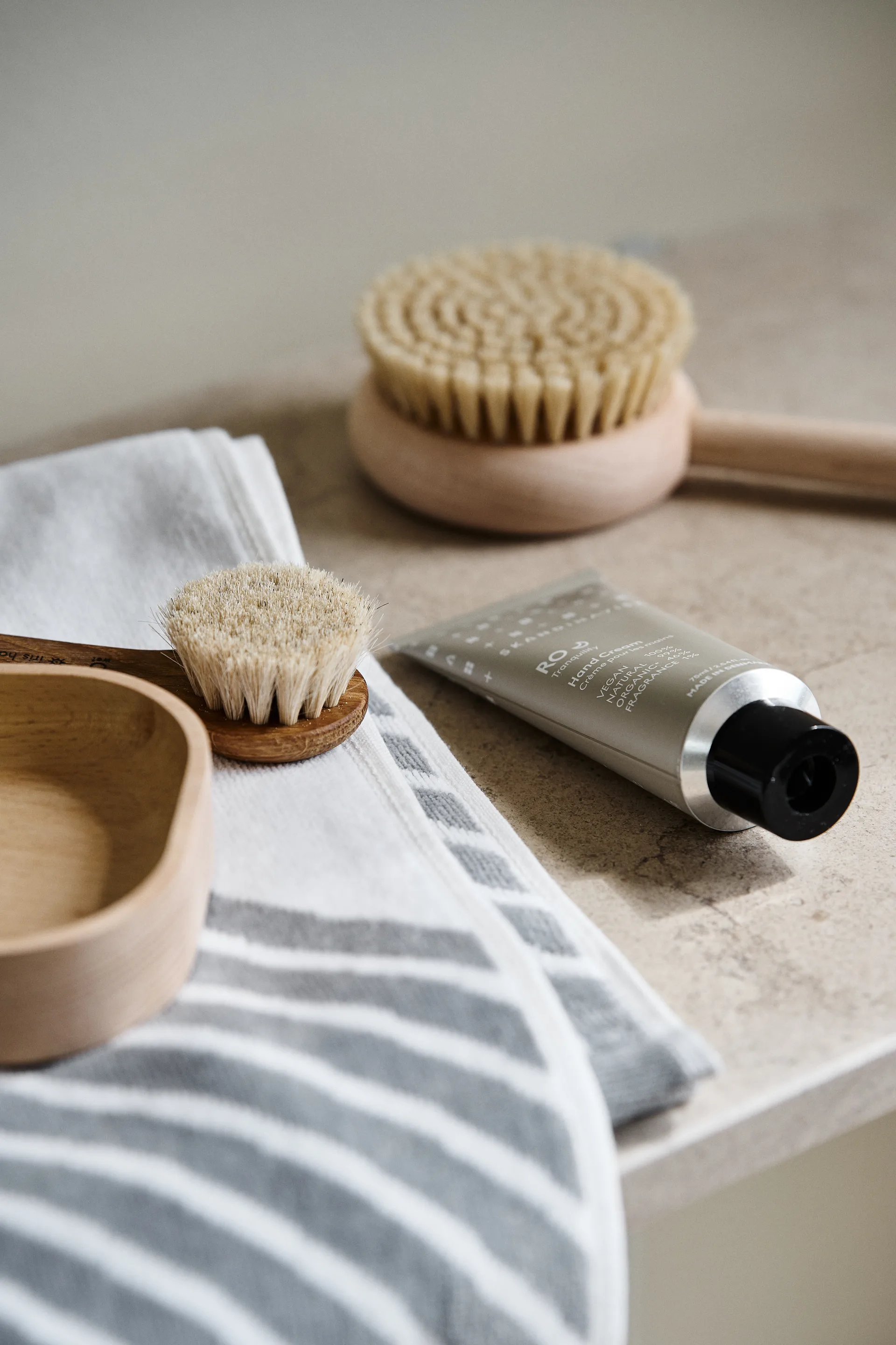 Stripes towel set 4 pieces - Grey NJRD