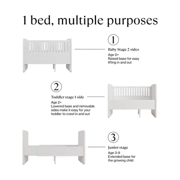 Form baby & junior bed 166x77.5x87 cm - White - Nofred