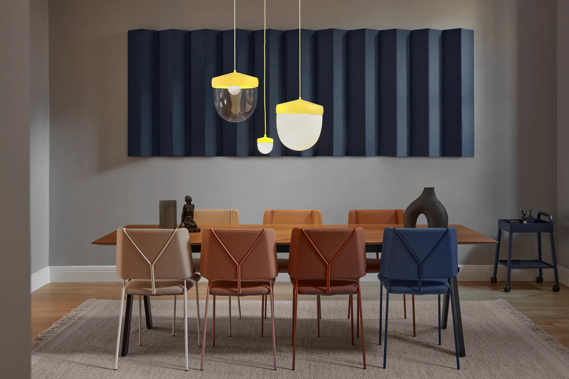Pan pendant frosted 30 cm, Yellow-light yellow Noon