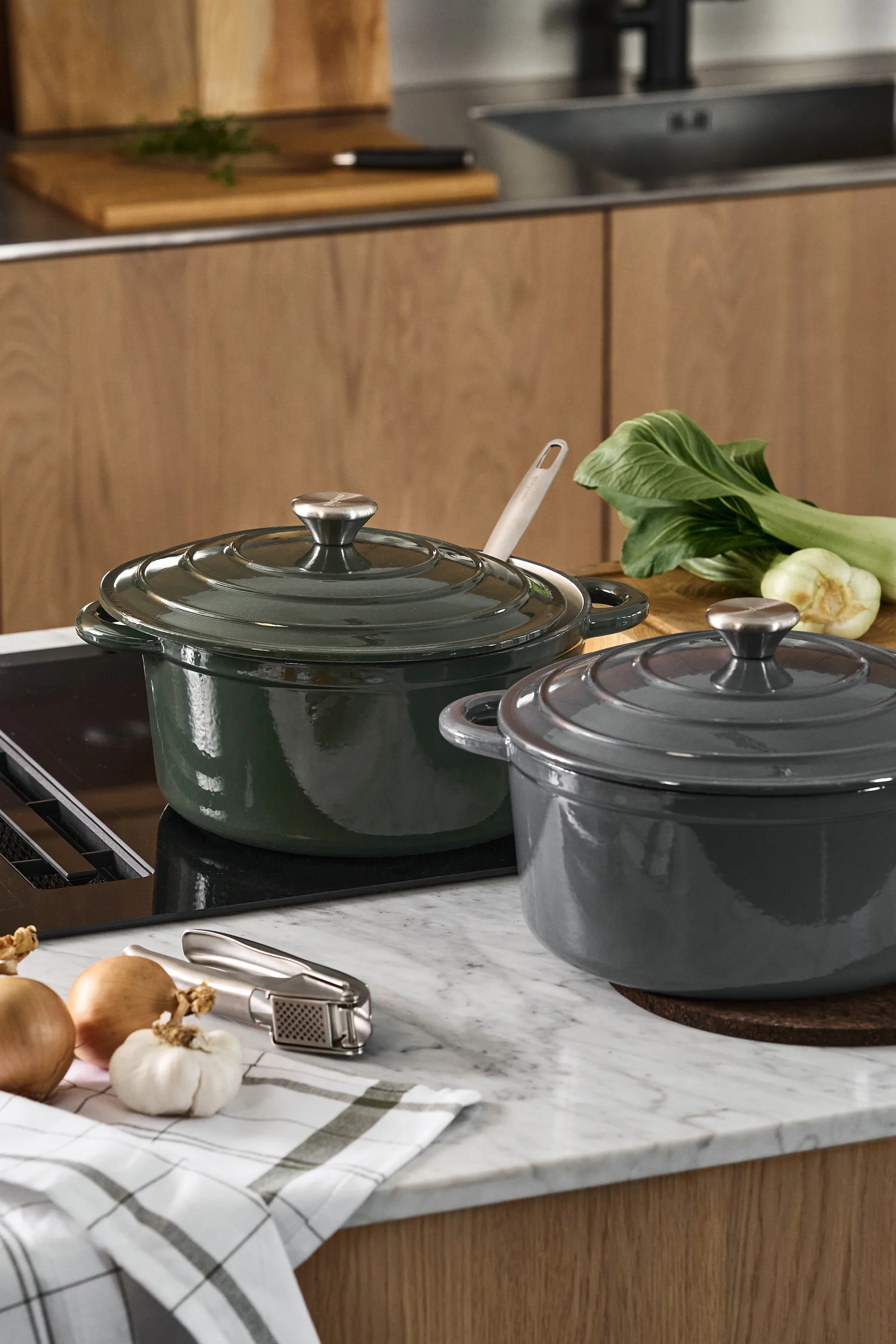 Nordwik cast iron pot round 5 l, Green Nordwik