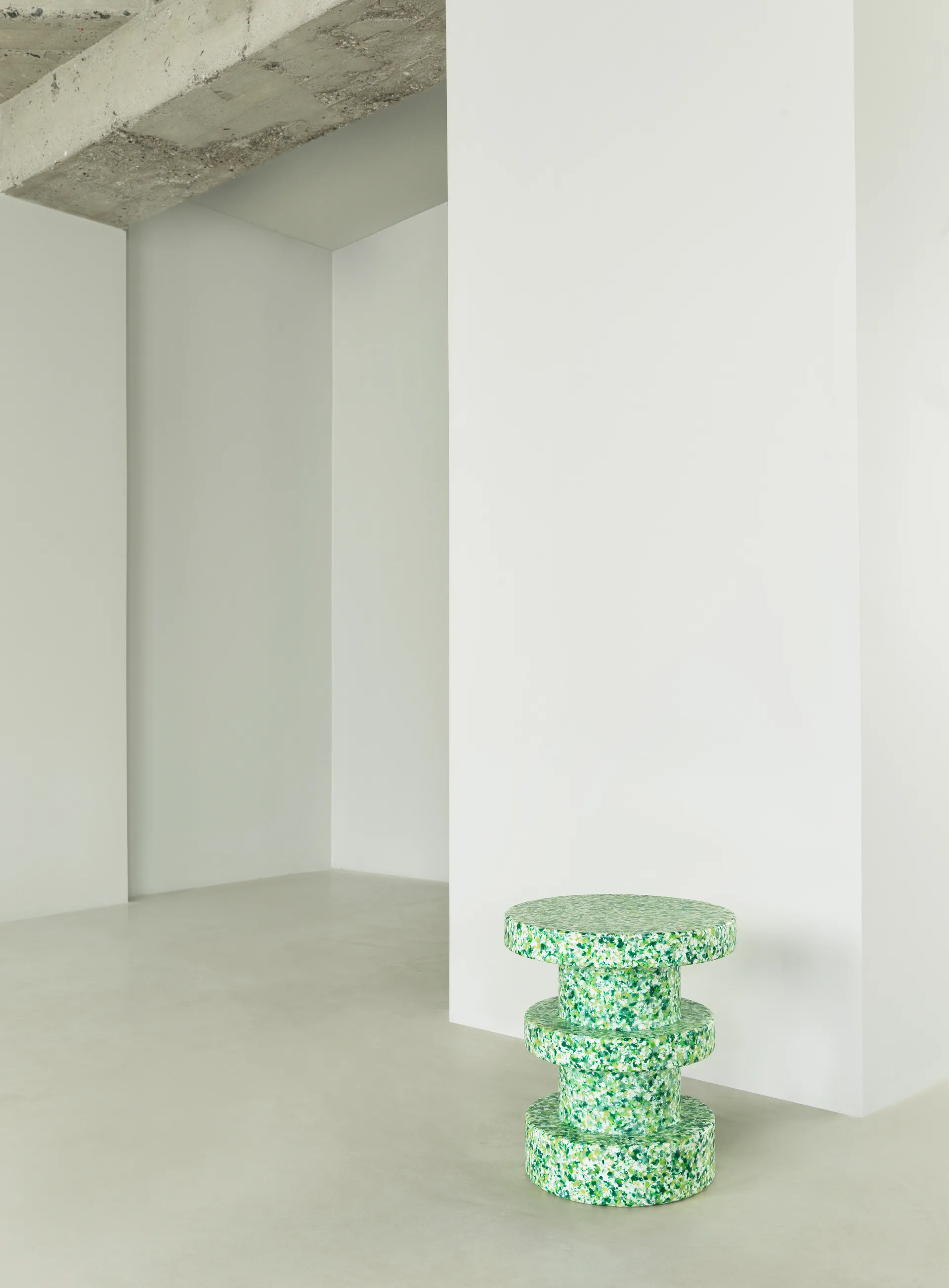 Bit Stack round stool, Green, Ø36x42 cm Normann Copenhagen
