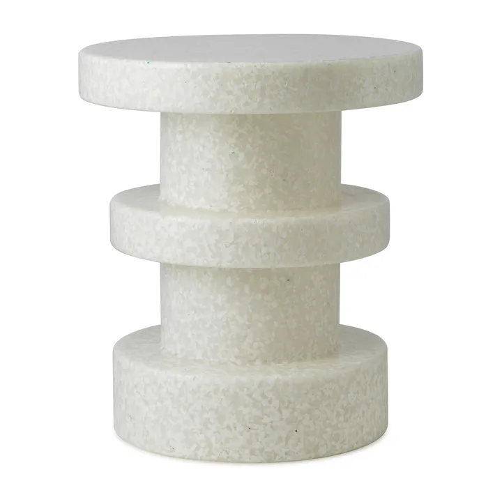 Bit Stack round stool - White-white, Ø36x42 cm - Normann Copenhagen