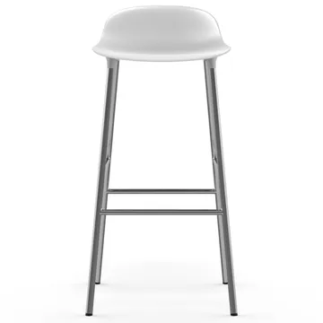Form bar stool chrome leg 75 cm - white - Normann Copenhagen