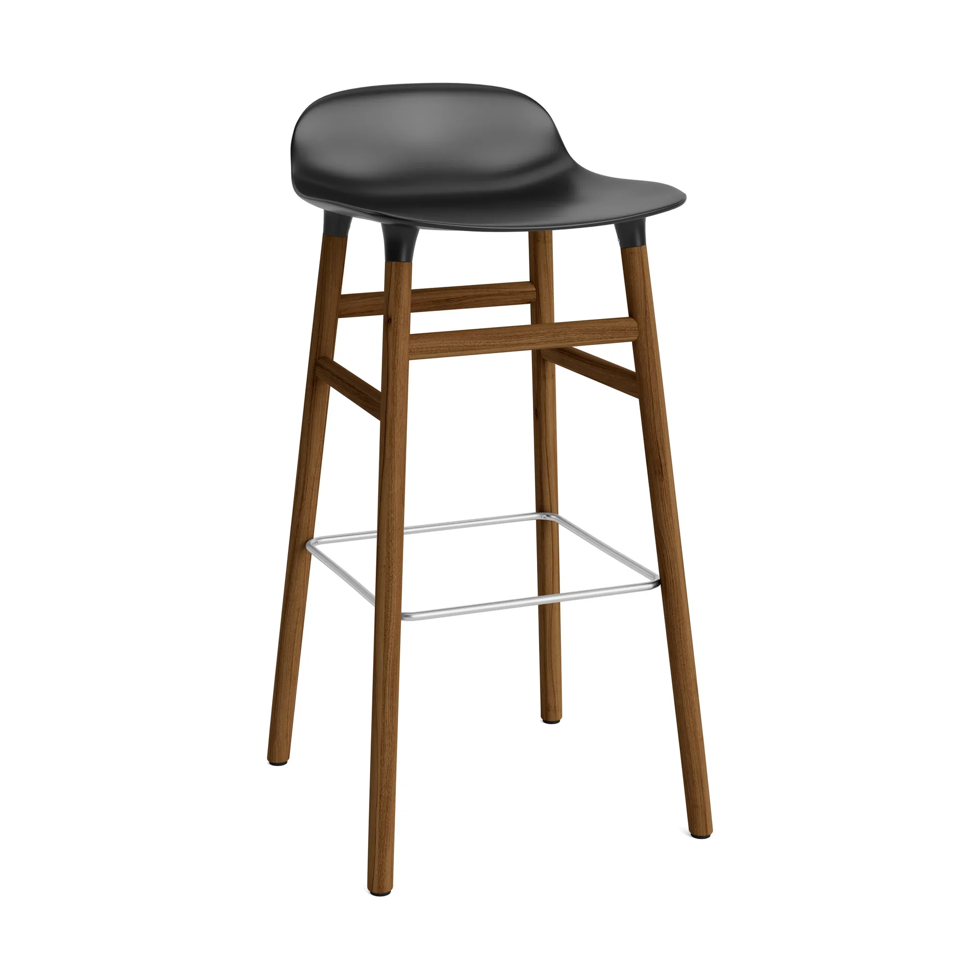 Form barstool walnut legs 75 cm, Black Normann Copenhagen