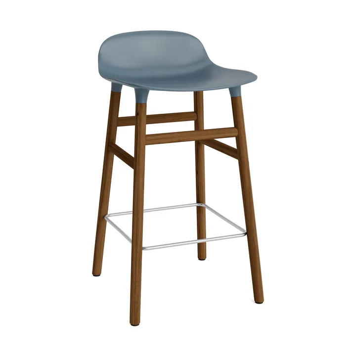 Form barstool walnut legs - Blue - Normann Copenhagen