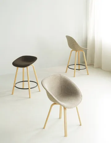 Mat Bar Chair bar stool 65 cm - Hemp-beech-black steel - Normann Copenhagen