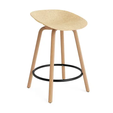 Mat Barstool 65 cm - Hemp-beech-black steel - Normann Copenhagen