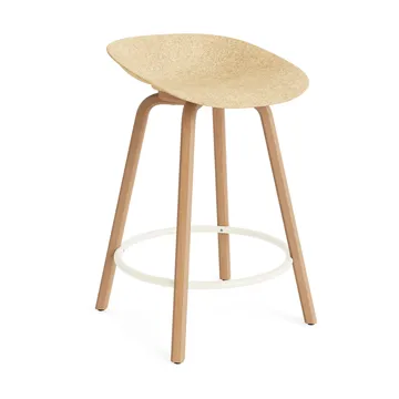 Mat Barstool 65 cm - Hemp-beech-cream steel - Normann Copenhagen