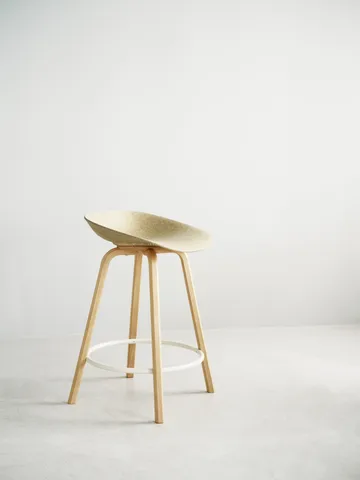 Mat Barstool 65 cm - Hemp-beech-cream steel - Normann Copenhagen