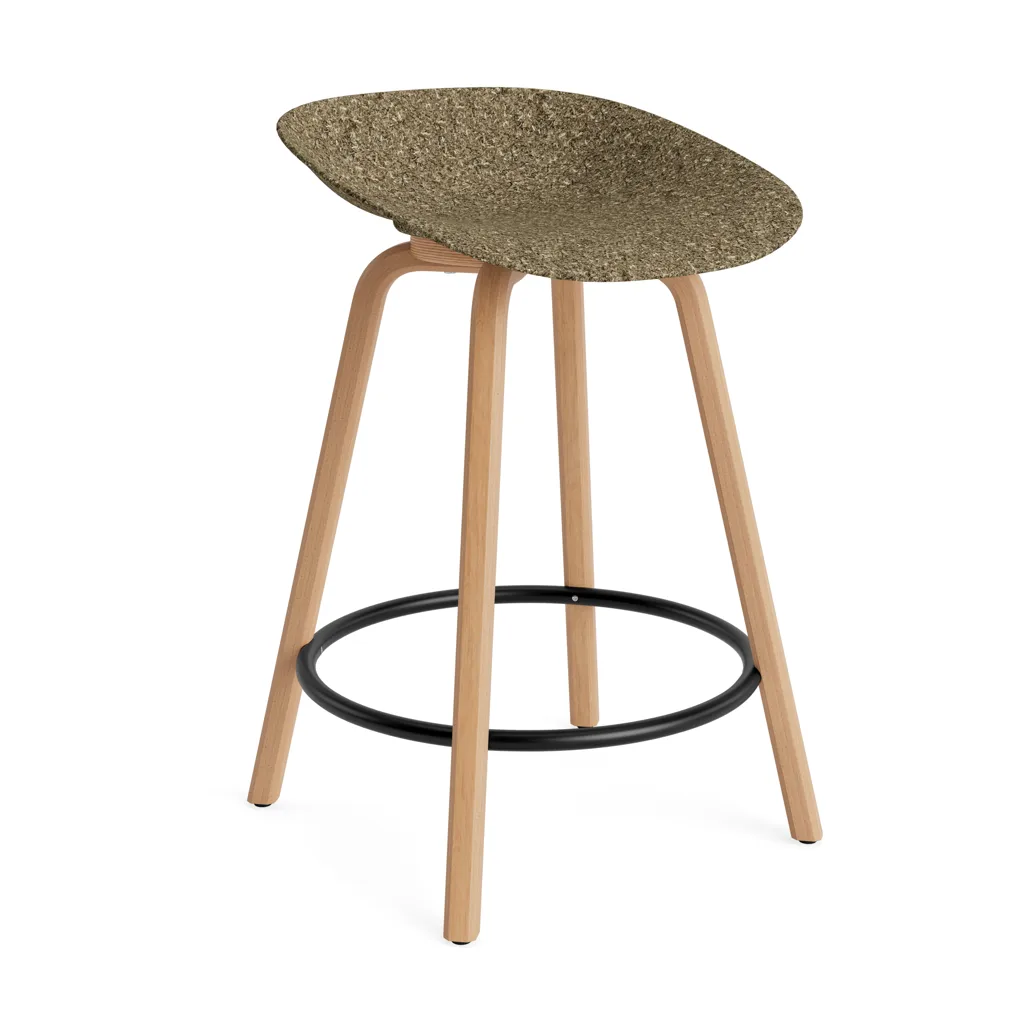 Mat Barstool 65 cm, Seaweed-beech-black steel Normann Copenhagen
