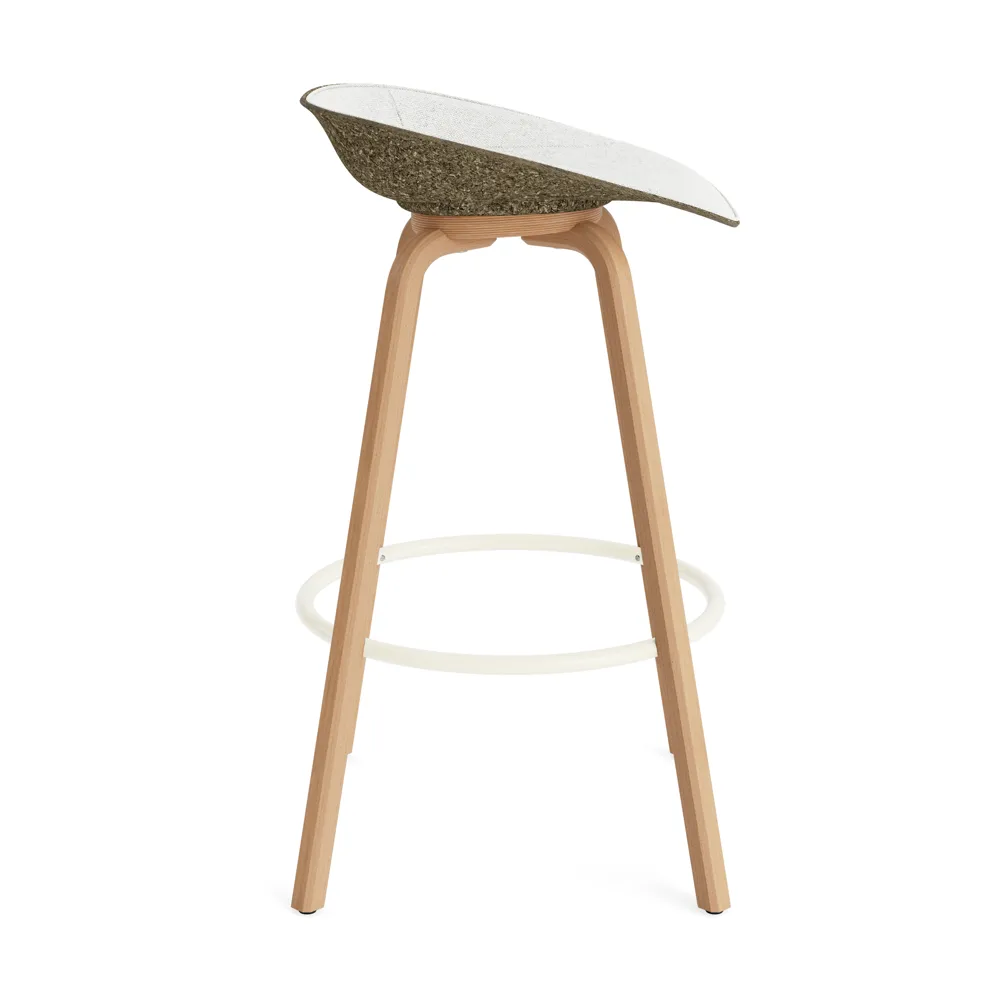 Mat Barstool barstool front-covered 75 cm, Hallingdal 110-seaweed-beech-cream steel Normann Copenhagen