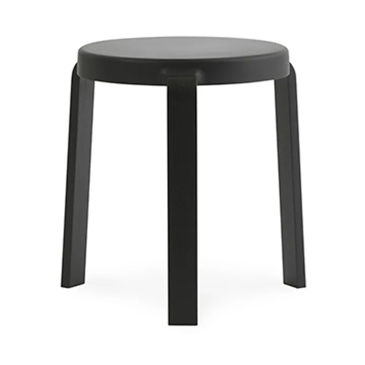 Tap round stool - Black, black oak legs, Ø35x43 cm - Normann Copenhagen