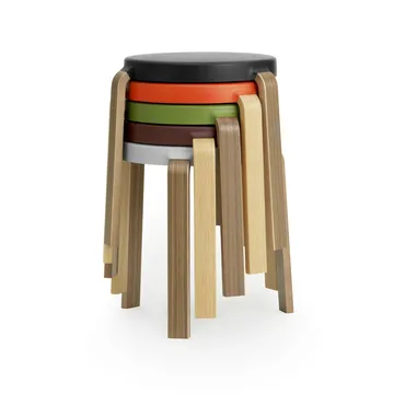 Tap round stool - Grey-oak, Ø41x43 cm - Normann Copenhagen