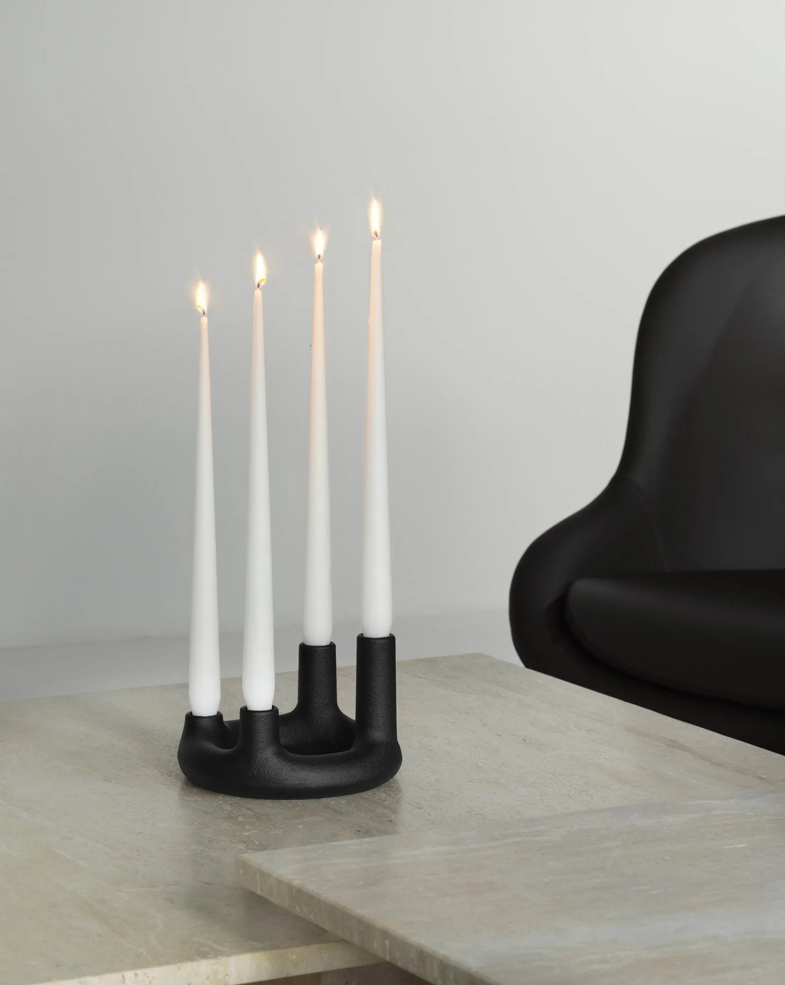 Trin candle holder, Black, Ø17.7x11.8 cm Normann Copenhagen