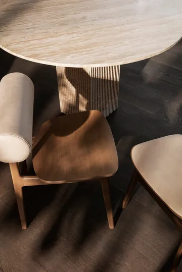 Soho dining table - Silver travertine, Ø120x72 cm - NORR11