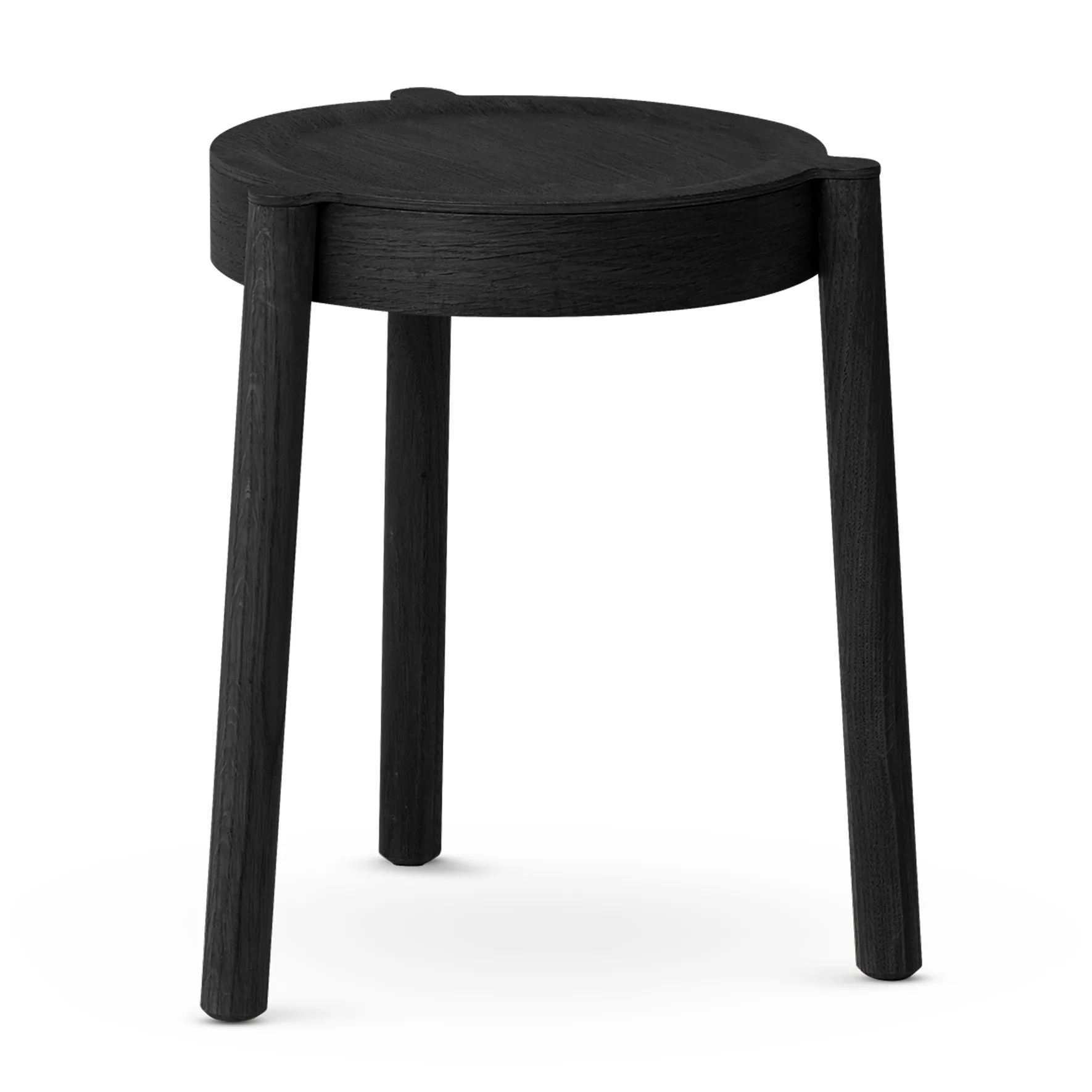 Pal round stool, Black oak, Ø37x46 cm Northern