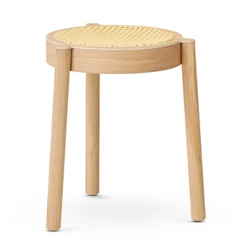 Pal round stool with rattan seat - Light oak - Northern