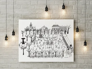 Kungsträdgården poster - 50x70 cm - Olle Eksell