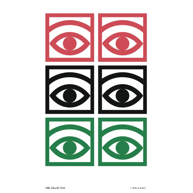 Ögon color poster, 50x70 cm Olle Eksell